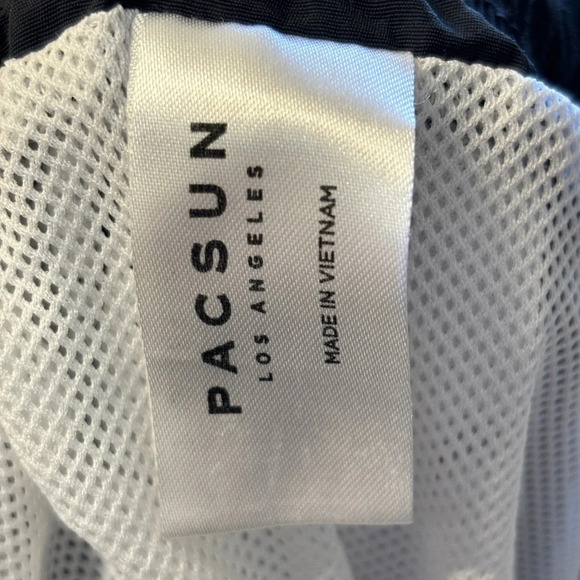 Pacsun Pacific Sunwear Los Angeles Swim Trunk L Black Simple Minimalist Mesh - Picture 4 of 7